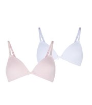 New Look Girls 2 Pack Pale Pink and White Non Wired Bras